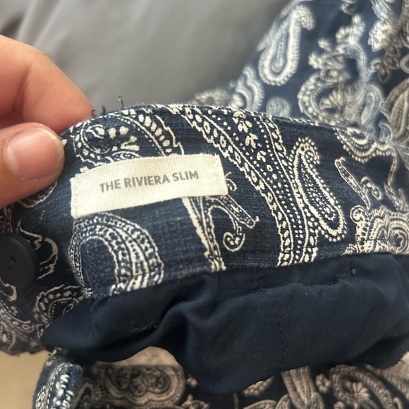 LOFT Navy and White Paisley Pants - Picture 3 of 6